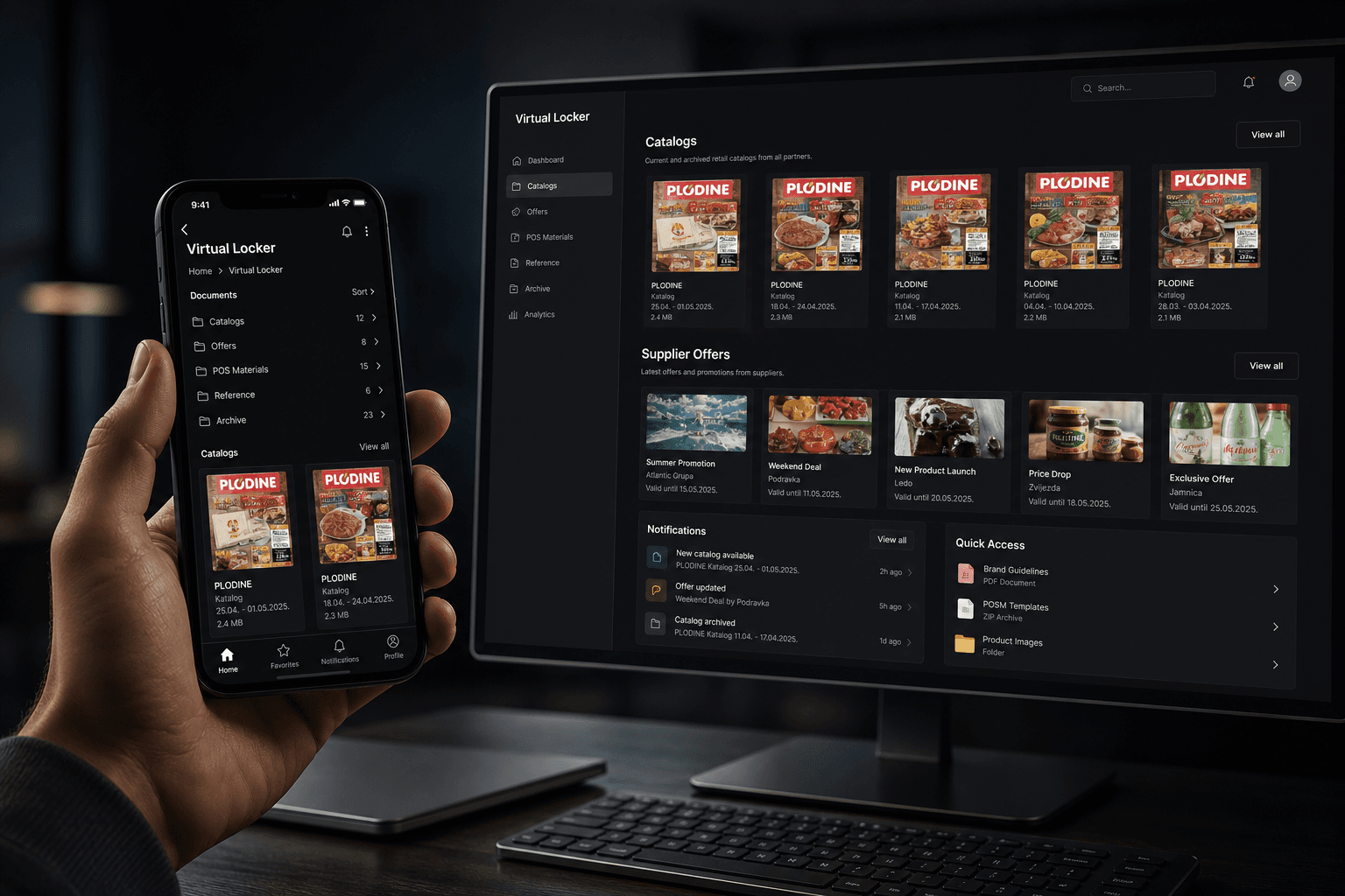 Virtual Locker na mobitelu i desktopu — retail katalozi i dokumenti dobavljača u računu