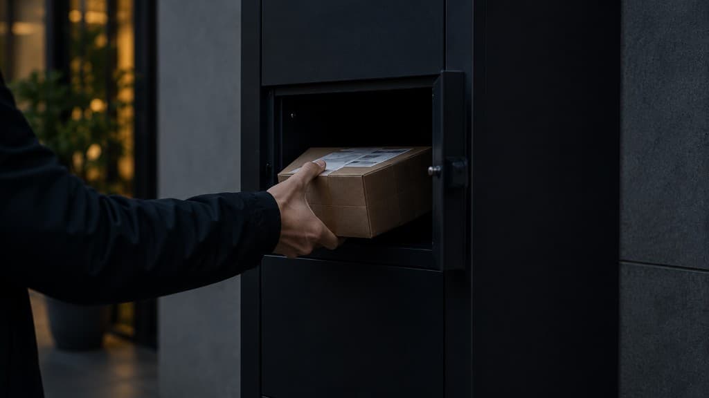 Ruka stavlja paket u Time Locker pretinac