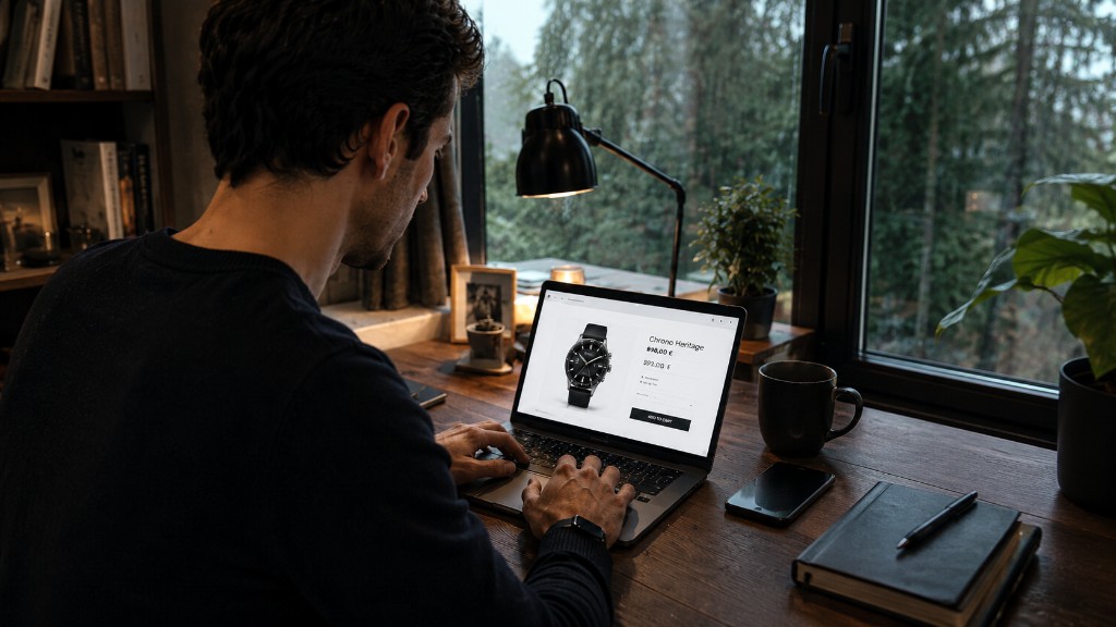 Online kupovina na laptopu za stolom