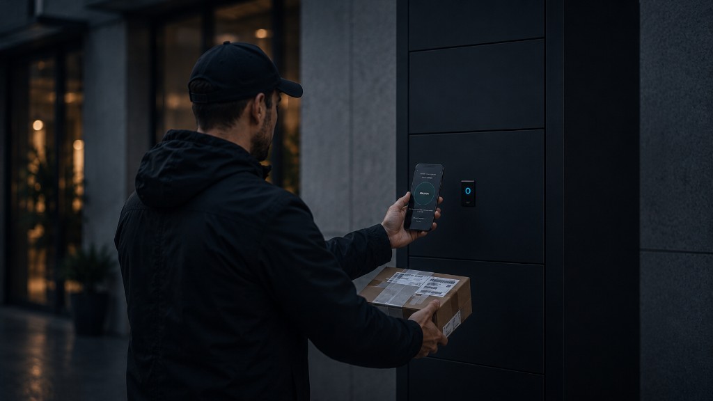 Kurir otključava Time Locker mobilnom aplikacijom